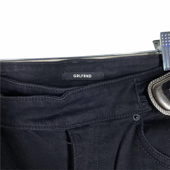 GRLFRND BLACK Slim ZOEY BELTED JEANS with Raw Hem sz 28 - Picture 3 of 10